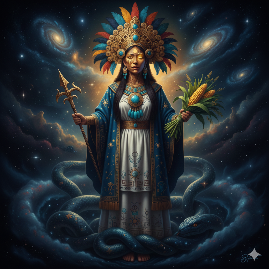 Omecihuatl diosa mexica, madre de los dioses
